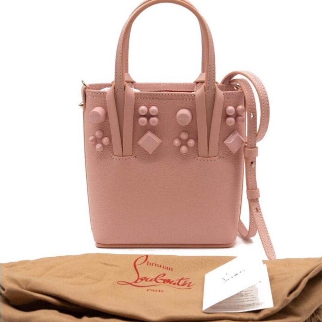 Christian Louboutin Blush Pink Embellished Tote. Euc.